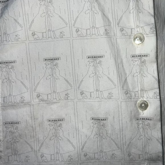 Burberry Collared Button Down Logo Print Sleeveless Tank Top - Picture 10 of 11